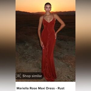 Rose Maxi Dress - Burnt Orange Terracotta color